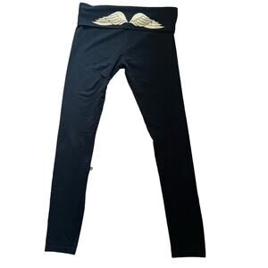 Victorias Secret Fold Over Gold Angel Wings Leggings late Y2K HTF Large